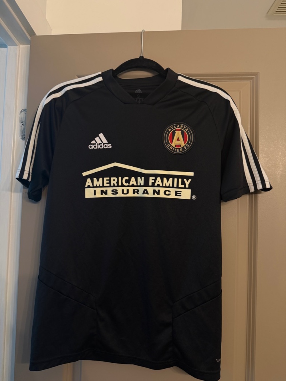 adidas Black Atlanta United FC Soccer Jersey with White Stripes